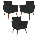 Ver imagem 1 de Kit 3 Poltronas Nina com Capitone - Preto