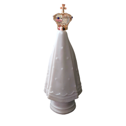 Imagem Nossa Senhora Aparecida Mármore Branco Coroa 22 Cm - 4