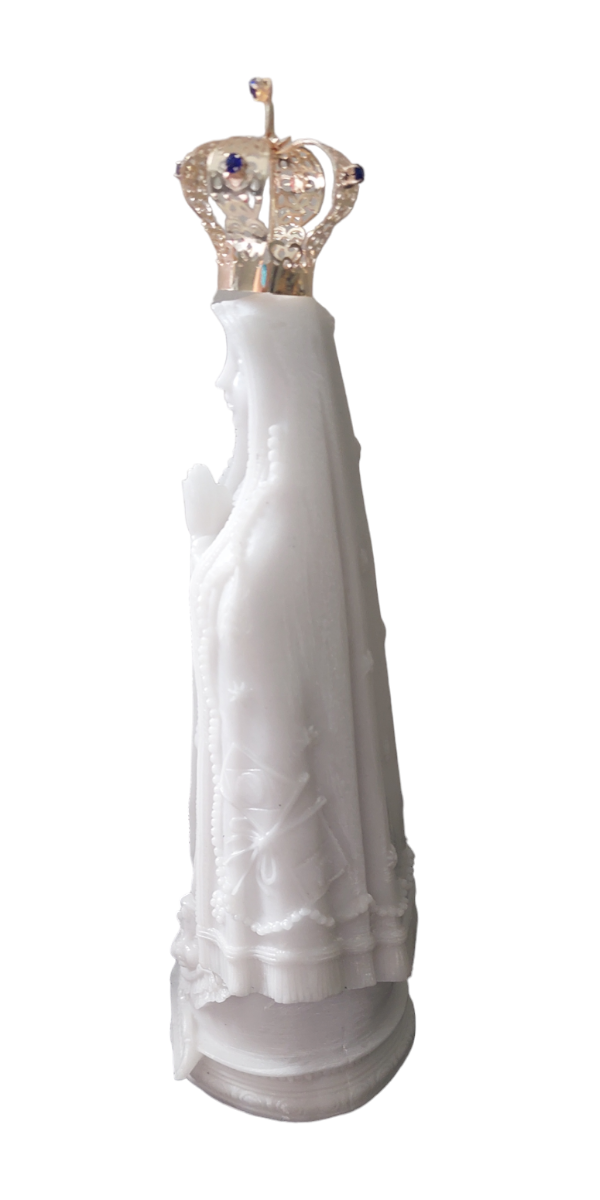 Imagem Nossa Senhora Aparecida Mármore Branco Coroa 22 Cm - 3