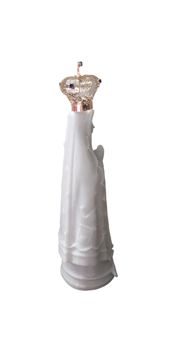 Imagem Nossa Senhora Aparecida Mármore Branco Coroa 22 Cm - 2