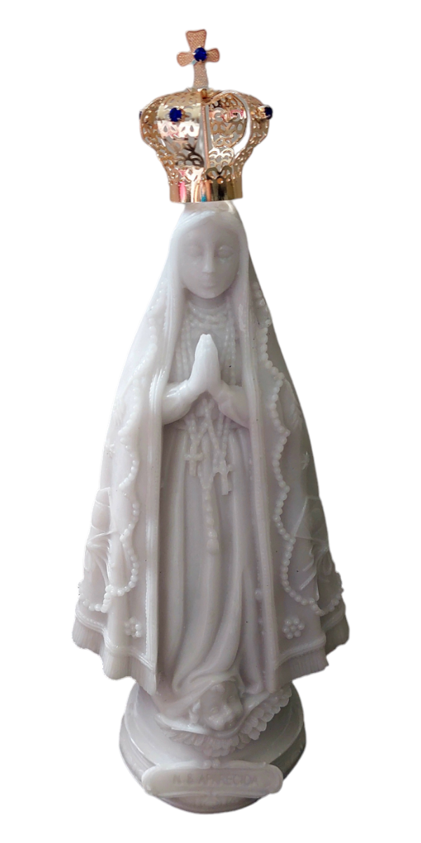 Imagem Nossa Senhora Aparecida Mármore Branco Coroa 22 Cm - 1