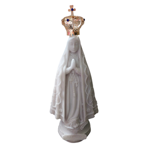 Imagem Nossa Senhora Aparecida Mármore Branco Coroa 22 Cm
