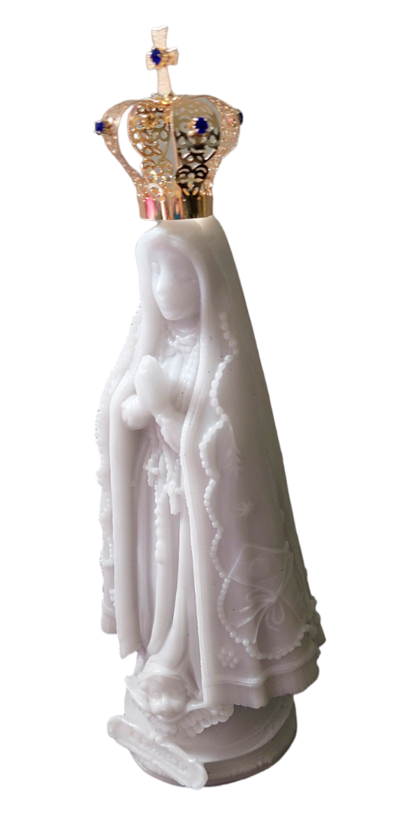 Imagem Nossa Senhora Aparecida Mármore Branco Coroa 22 Cm - 5