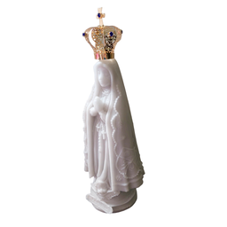 Imagem Nossa Senhora Aparecida Mármore Branco Coroa 22 Cm - 5