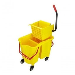 Carrinho Balde Expremedor Mop para 2 Águas com Rodas e Dreno - 1