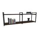 Ver imagem 2 de Nicho Industrial 2 Prateleiras Copacabana Ferro Preto Tampo Amêndoa 120cm