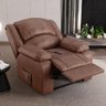 Poltrona do Papai Reclinável Sala de Cinema Madrid Controle Power Elétrico Pu Marrom Brilho G26 - 1