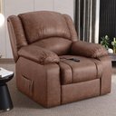 Ver imagem 4 de Poltrona do Papai Reclinável Sala de Cinema Madrid Controle Power Elétrico Pu Marrom Brilho G26