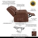 Ver imagem 7 de Poltrona do Papai Reclinável Sala de Cinema Madrid Controle Power Elétrico Pu Marrom Brilho G26