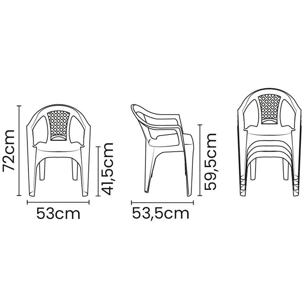 Conjunto 4 Cadeiras de Plástico para Bar Polipropileno ECO Iguape - Tramontina - Branco 92221/010 - 5