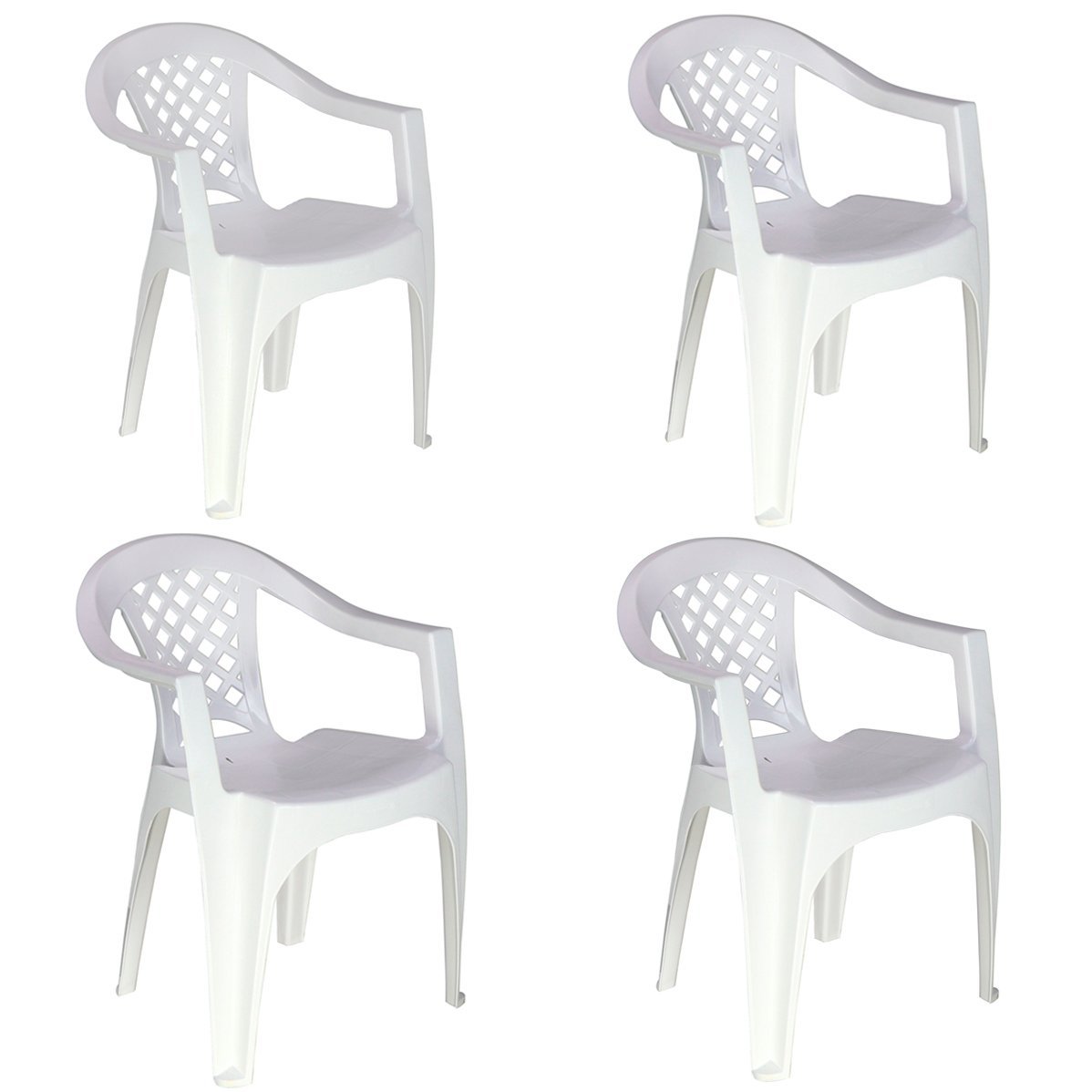 Conjunto 4 Cadeiras de Plástico para Bar Polipropileno ECO Iguape - Tramontina - Branco 92221/010