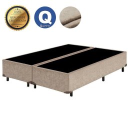Base Cama Box Queen Bipartido 1,58 x 1,98 x 0,28 Suede Amassado Lobbox - Bege - 3