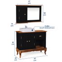 Ver imagem 6 de Gabinete para Banheiro 2 Portas com Cuba e Espelheira Dália 3058 - Preto/imbuia Glazer