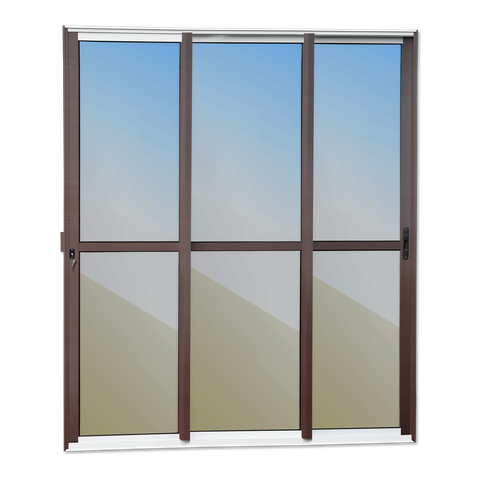 Porta Correr 3F.Móv.1/3 210 x 120 Elite c/Fechad.Tetra V.Ref.Mix Corten Brimak