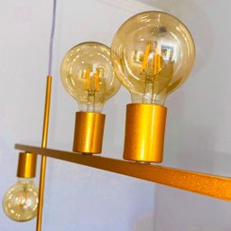 Pendente Lustre Haven 3 Lampadas para Sala Salao Cozinha e Comercio - Dourado - 4