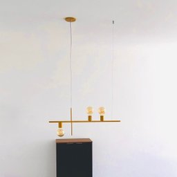 Pendente Lustre Haven 3 Lampadas para Sala Salao Cozinha e Comercio - Dourado - 3