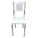 Ver imagem 4 de Kit 6 Cadeira Jantar Moderna Cromada Aço Junco Cozinha Sala