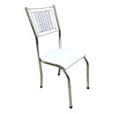 Ver imagem 3 de Kit 6 Cadeira Jantar Moderna Cromada Aço Junco Cozinha Sala