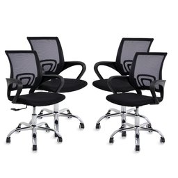 Kit 4 cadeiras de escritório preta Diretor Jadel Healer - 1 Kit 4 cadeiras de escritório preta Diretor Jadel Healer - 1