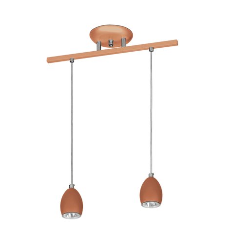 Lustre Pendente Design Zo 06 Para 2 Lâmpadas Gu10 Cor Cobre