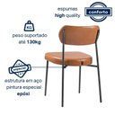 Ver mais imagens de Kit 3 Cadeiras para Sala de Jantar Couro Sintético Design Aço Carbono Lavinia