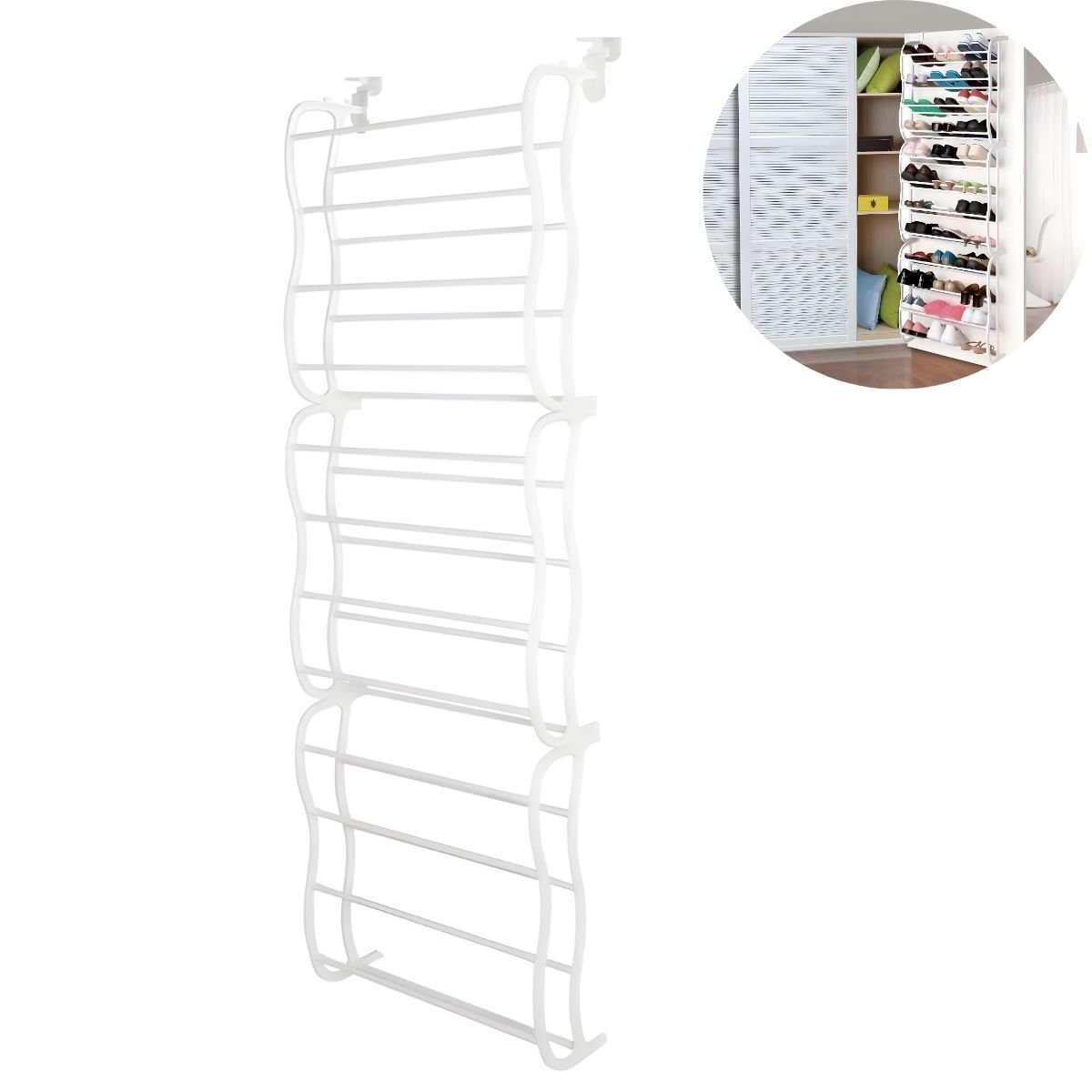 Sapateira Vertical de Parede para 36 Pares - Organize com Estilo Cor:branca