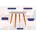 Ver imagem 4 de Conjunto: Mesa Sala Jantar Dani Tampo Madeirado C/ Vidro 109cm e 4 Cadeiras Fernanda Madeirado/off