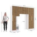 Ver imagem 2 de Quarto Modulado Kappesberg Adapt Branco/Nogueira 4 Peças 247cm
