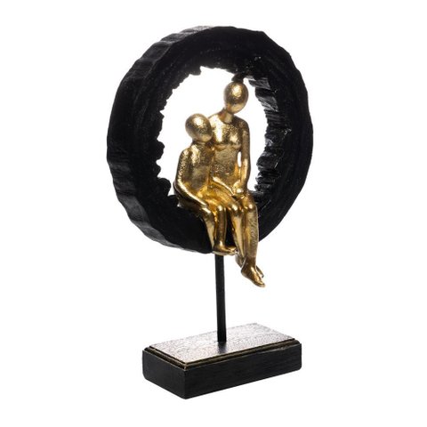Figura Decorativa de Resina Família 20cm X 8,5cm X 31cm