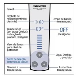 Chuveiro Acqua Century Digital Preto Cromado 220v Lorenzetti - 5