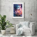 Ver imagem 2 de Quadro Buda Flor de Lotus - 60x48cm:madeira Preta