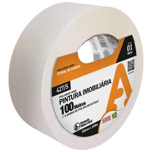 Fita Crepe para Pintura Imobiliaria Branca Adere 427s 48mm X 100m