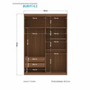 Ver imagem 2 de Guarda Roupa Roupeiro Solteiro Buriti 04 Portas 2 Gavetas Jatoba Grafite Santos Andirá