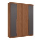 Ver imagem 4 de Guarda Roupa Roupeiro Solteiro Buriti 04 Portas 2 Gavetas Jatoba Grafite Santos Andirá