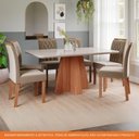 Ver imagem 7 de Sala de Jantar 160x80cm Tampo Mdf/vidro 6 Cadeira Cimol Maitê Cimol Cinamomo/off/mad/joli