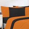 Kit Edredom + Jogo de Lençol Malha 100% Algodão Gran Moratta 7 Peças Casal - Laranja -preto - 3