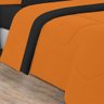 Kit Edredom + Jogo de Lençol Malha 100% Algodão Gran Moratta 7 Peças Casal - Laranja -preto - 4