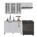 Ver imagem 1 de Cozinha Compacta Bariloche 8 Portas 2 Gavetas com Vidro 100% MDF 6225 Branco - Indékes