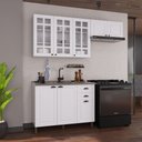 Ver imagem 3 de Cozinha Compacta Bariloche 8 Portas 2 Gavetas com Vidro 100% MDF 6225 Branco - Indékes