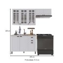 Ver imagem 4 de Cozinha Compacta Bariloche 8 Portas 2 Gavetas com Vidro 100% MDF 6225 Branco - Indékes