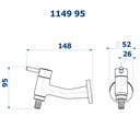 Ver mais imagens de Torneira Parede Para Tanque / Jardim Cromado Slim 95 Fani