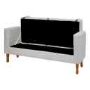 Ver imagem 4 de Kit Cabeceira e Calçadeira Baú para Cama Box Solteiro 90cm Pietro Bouclê - Sofa Store:bouclê Cinza C