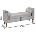 Ver imagem 6 de Kit Cabeceira e Calçadeira Baú para Cama Box Solteiro 90cm Pietro Bouclê - Sofa Store:bouclê Cinza C