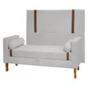 Ver imagem 1 de Kit Cabeceira e Calçadeira Baú para Cama Box Solteiro 90cm Pietro Bouclê - Sofa Store:bouclê Cinza C