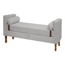 Ver imagem 3 de Kit Cabeceira e Calçadeira Baú para Cama Box Solteiro 90cm Pietro Bouclê - Sofa Store:bouclê Cinza C