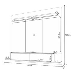 Home Suspenso Galax Castanho Off White e Aparador Infinity e Mesa Sky Castanho- Hb Móveis - 3
