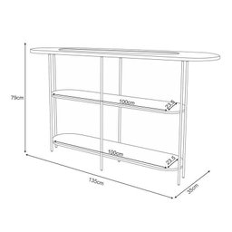 Home Suspenso Galax Castanho Off White e Aparador Infinity e Mesa Sky Castanho- Hb Móveis - 5