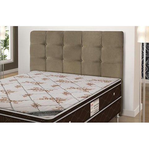 Cabeceira para Cama Box Casal Clean 1400mm Suede Marrom Taupe - Luma