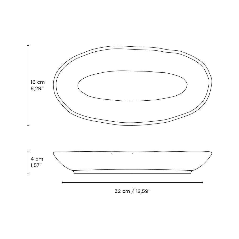 CONJUNTO C/ 4 TRAVESSAS OVAL FUNDA GRANDE ORGÂNICO TITANIUM 32x16 CM - 6