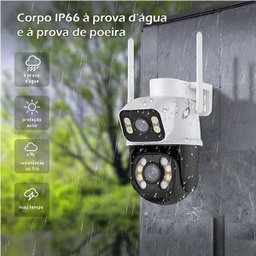 Câmera de Segurança Wi-fi Ip Resistente À Água 2 em 1 Visão Noturna e Detecção de Movimento - 5